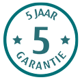 5 jaar garantie