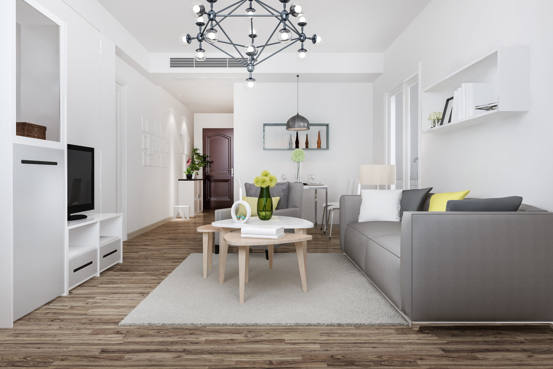 Moderne woonkamer met Fujitsu airco